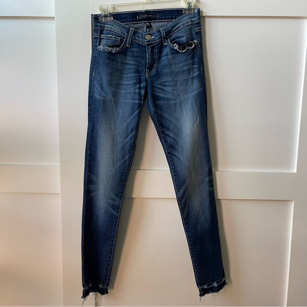 Flying Monkey Blue Skinny Jeans with Vintage Fading, size 26